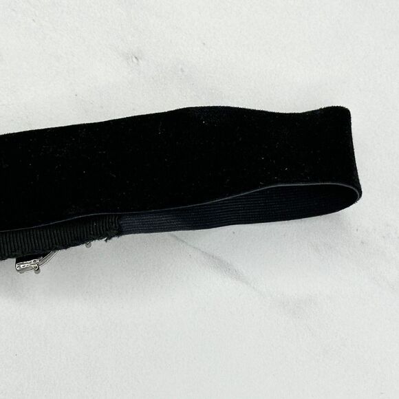 Loft Black Velvet Rhinestone Stretch Cinch Belt Small/Medium S/M โจ - Picture 13 of 16